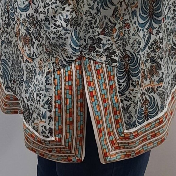 Max Studio Kimono White/Blue, Size S - Picture 3 of 3